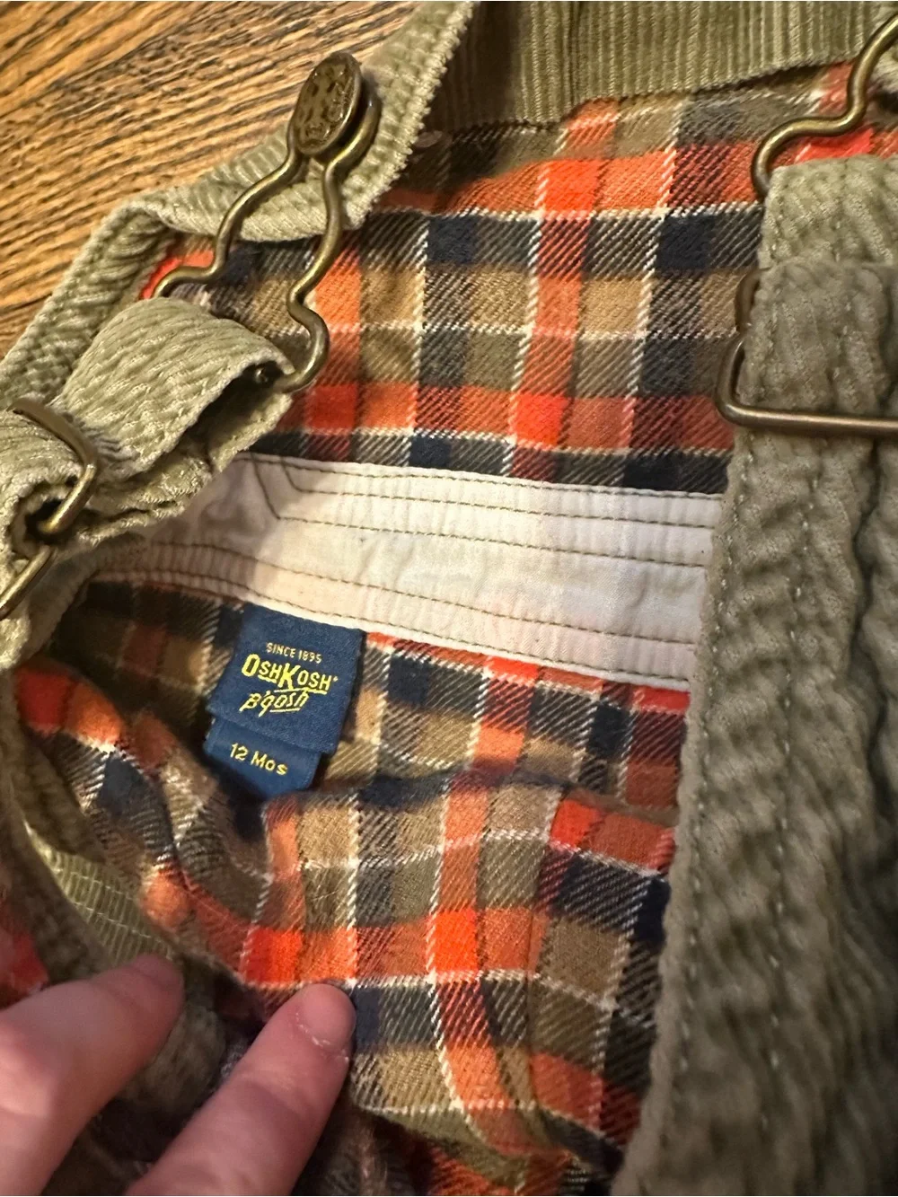 OshKosh B'gosh Olive Corduroy Kids Overalls